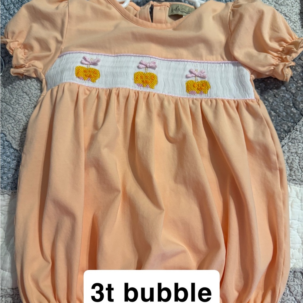 Peach Smocked Kids Bodysuit